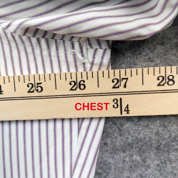 VTG Longhorn Western Shirt Mens 2XL White Purple Stripe Button Front Long Sleeve - Picture 4 of 6